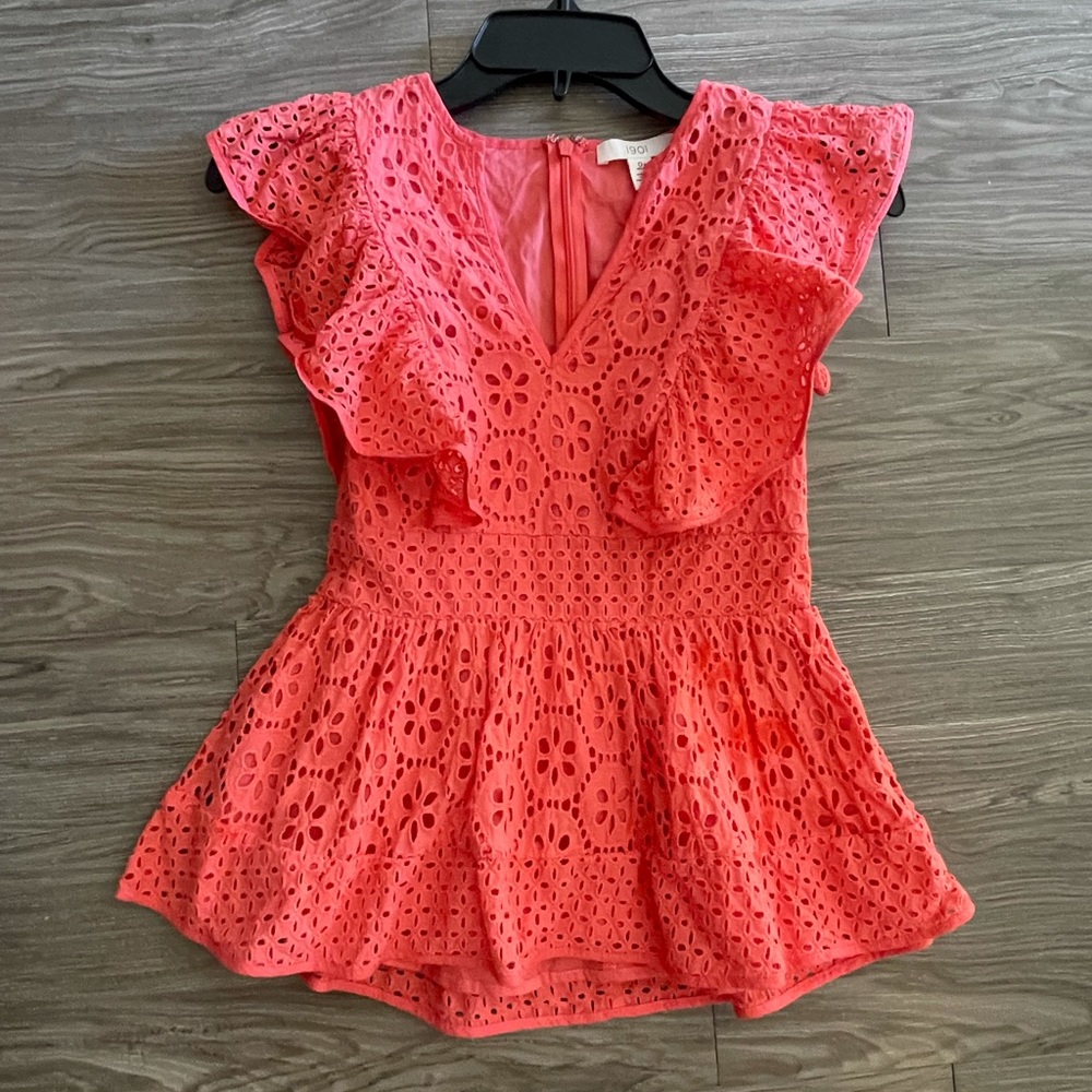 Coral Blouse Top Size 0